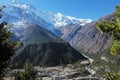 Huge mountain valley in nepal himalayas Royalty Free Stock Photo