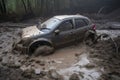 huge mudslide buries car and its driver