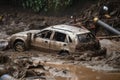 huge mudslide buries car and its driver