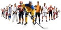 Huge multi sports collage soccer basketball football hockey baseball boxing etc Royalty Free Stock Photo