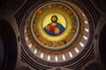 The huge murals of Christ inside of Saint John the Baptist Church, Abovyan, Armenia