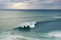 Huge ocean wave breaking in Nazare, Portugal