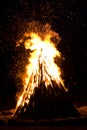 Huge Outdoor Bonfire Royalty Free Stock Photo