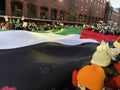 Huge Palestinian Flag Carried by the Crowd