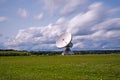 Huge parabolic antenna in the midst of a beautiful landscape Royalty Free Stock Photo