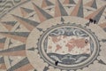The Huge Pavement Compass in front of the Monument to the Discoveries Royalty Free Stock Photo