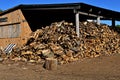 Huge pile of split firewood