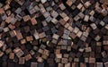 Huge pile of unused railroad tiles Royalty Free Stock Photo