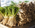 Calcots at a Catalan restaurant in Spain