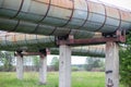 Huge pipes of the heating main above the ground