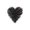 Huge Prickly Heart. Vector Sketch