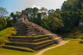 Huge pyramid. Landscape of the ancient city of Maya. Ancient templates mayan ruins of Palenque - Chiapas, Mexico Royalty Free Stock Photo