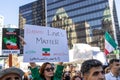 Huge rally in support of Iranian protests in front of Vancouver Art Gallery. View of sign Iranian lives matter