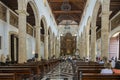 Huge reredos seen from back in Cathedral of Cartagena, Colombia Royalty Free Stock Photo