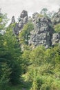 Huge rock formation called Bruchhauser Steine in Sauerland, Germany Royalty Free Stock Photo