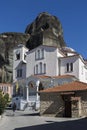 huge rock pillars formation of Meteora over the Kastraki town, Kalabaka, Greece