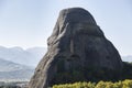 Huge rock pillars formation of Meteora, beside the Pindos Mountains. Western region of Thessaly, Kalabaka, Greece Royalty Free Stock Photo