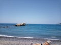 Huge Rock in the sea at Akra Kastrosykia Greece Royalty Free Stock Photo