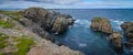 Huge rocks and boulder outcrops along Cape Bonavista coastline in Newfoundland, Canada. Royalty Free Stock Photo