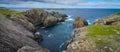 Huge rocks and boulder outcrops along Cape Bonavista coastline in Newfoundland, Canada. Royalty Free Stock Photo