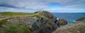 Huge rocks and boulder outcrops along Cape Bonavista coastline in Newfoundland, Canada. Royalty Free Stock Photo