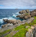 Huge rocks and boulder outcrops along Cape Bonavista coastline in Newfoundland, Canada.