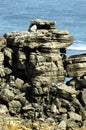 Typical rocks on Portugals west coast Royalty Free Stock Photo