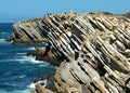 Typical rough cliffs on Portugals west coast Royalty Free Stock Photo