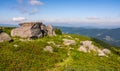 Huge rocks on the edge of hillside Royalty Free Stock Photo