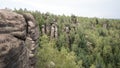 Huge rocks in the middle of green forrest, Czechia
