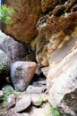 A huge rocky path on a walking trail in Berowra National Park, Australia