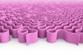 Huge rounded purple maze structure with multiple entrances Royalty Free Stock Photo