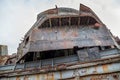 Huge rusty pieces of decommissioned marine ship