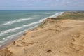 Huge sand dunes and North Sea, Denmark.