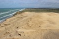 Huge sand dunes and North Sea, Denmark.