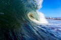 Huge sea wave breaking beach Royalty Free Stock Photo