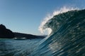 Huge sea wave breaking beach Royalty Free Stock Photo