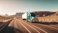 Huge semi-truck crossing Royalty Free Stock Photo