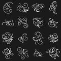 Huge set or collection of vector filigree flourishes for design Royalty Free Stock Photo