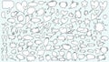 Huge set of dialog boxes, different options are hand drawn. Collection of speech bubbles for conversation, dialogue
