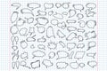 Huge set of dialog boxes, various options are hand drawn. Collection of speech bubbles for conversation, dialogue