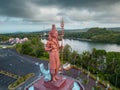 Huge Shiva statue in grand Bassin temple, Mauritius. Ganga talao Royalty Free Stock Photo