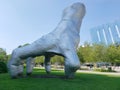 Huge Silver hand sculpture in University Circle uptown district of Cleveland Royalty Free Stock Photo