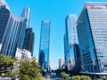 Huge Skyscrapers in Futian Central Business District in Shenzhen. Royalty Free Stock Photo