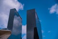 Huge skyscrapers in Rotterdam. Gebouw Delftse Poort a tall glassy building next to the central railway station Royalty Free Stock Photo