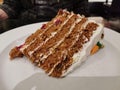 A huge slice of carrot cake Royalty Free Stock Photo