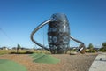 A huge slide and viewing platform in a Children`s playground. Point Cook, Melbourne, VIC Australia Royalty Free Stock Photo