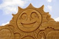 A huge smiley sand sculpture Royalty Free Stock Photo