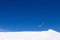 Huge snowboarding jump on slopes of ski resort in Spain Royalty Free Stock Photo