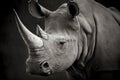 Huge South African wild rhino closeup